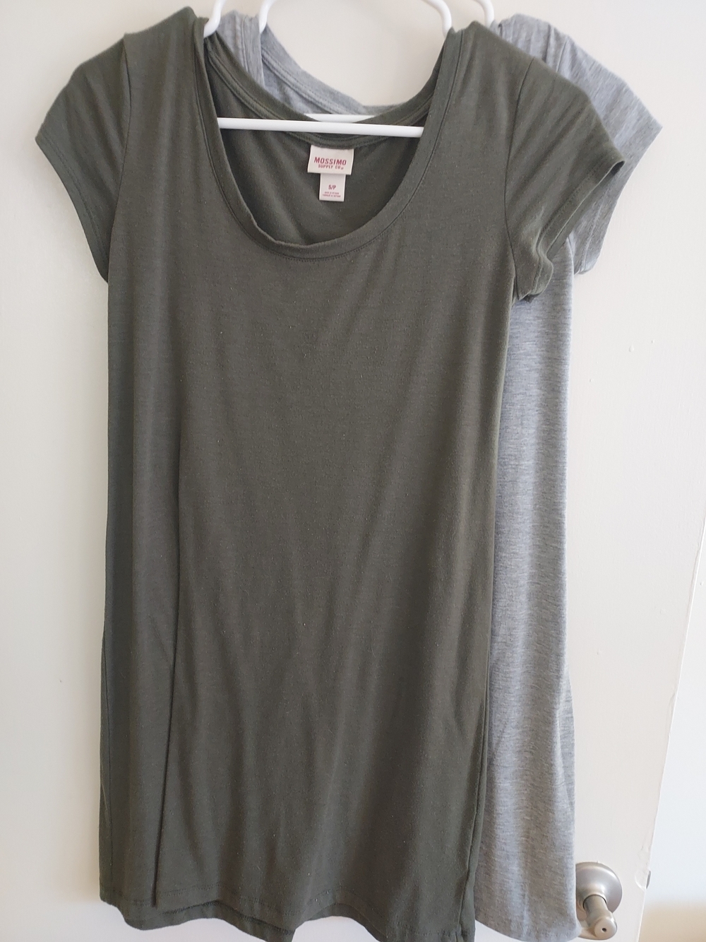2 Mossimo Supply Co. Scoop Neck T-Shirt Dress - Heather Gray And Olive